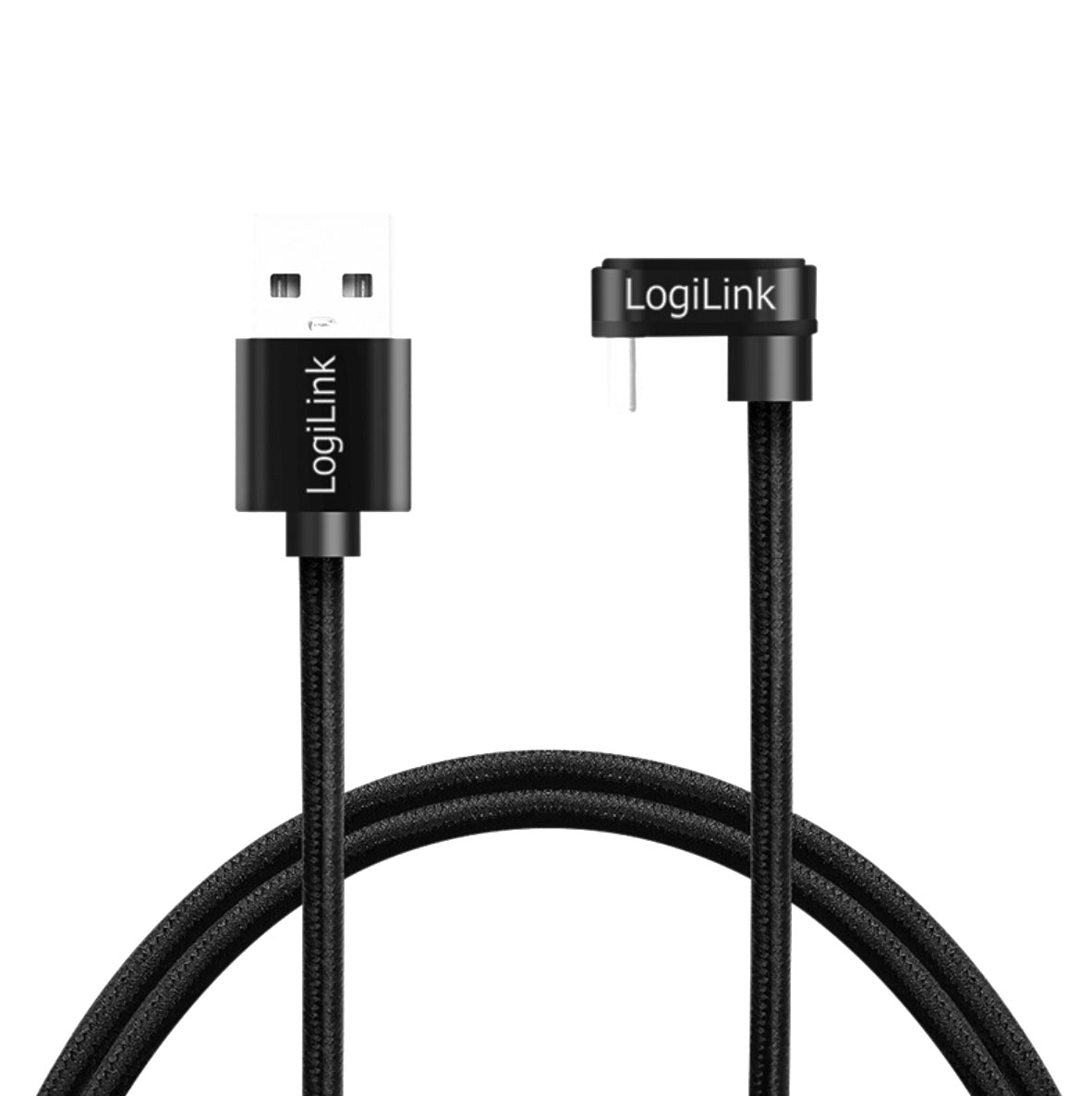 CU0192 USB 2.0 Type-C-Kabel, C/M 180° zu USB-A/M, Alu, schwarz, 1 m 2