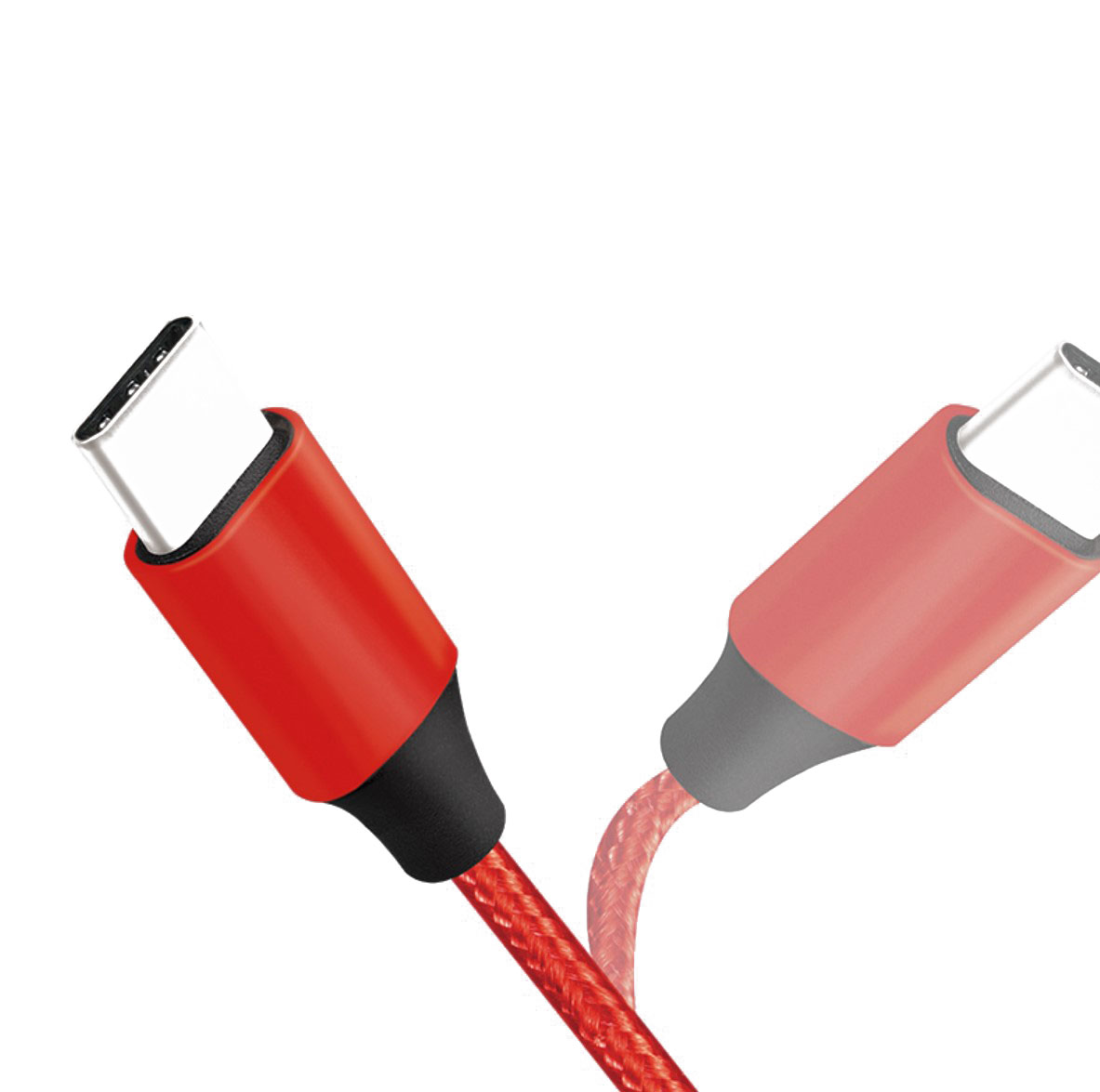 CU0156 USB 2.0 Type-C Kabel, C/M zu USB-C/M, Metall, Stoff, rot, 1 m 5