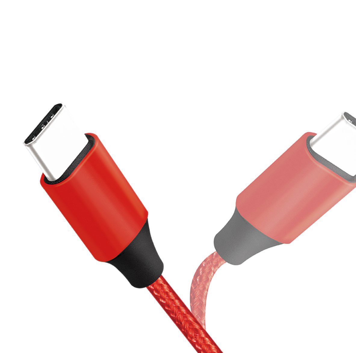 CU0148 USB 2.0 Type-C Kabel, C/M zu USB-A/M, Stoff, rot, 1 m 5