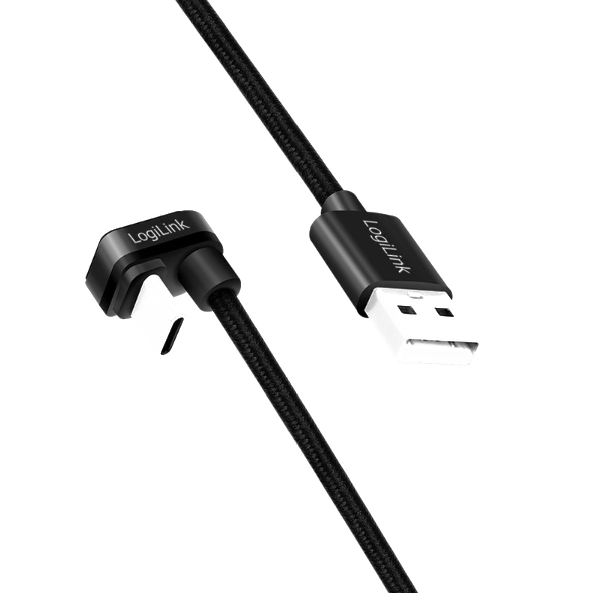 CU0192 USB 2.0 Type-C-Kabel, C/M 180° zu USB-A/M, Alu, schwarz, 1 m 3