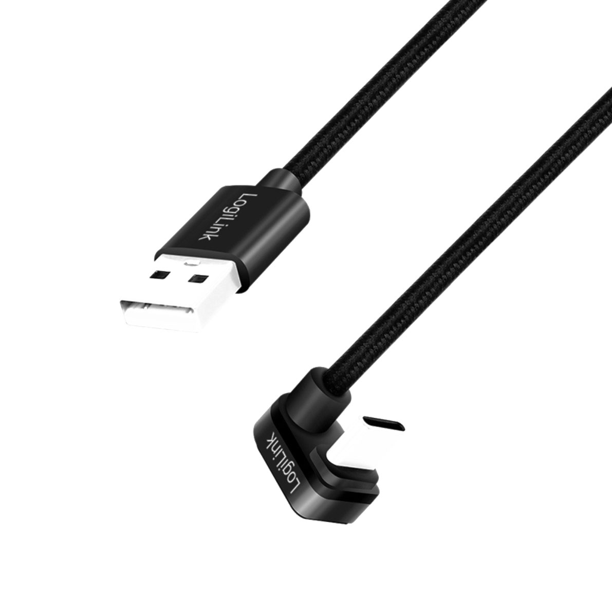 CU0192 USB 2.0 Type-C-Kabel, C/M 180° zu USB-A/M, Alu, schwarz, 1 m 1