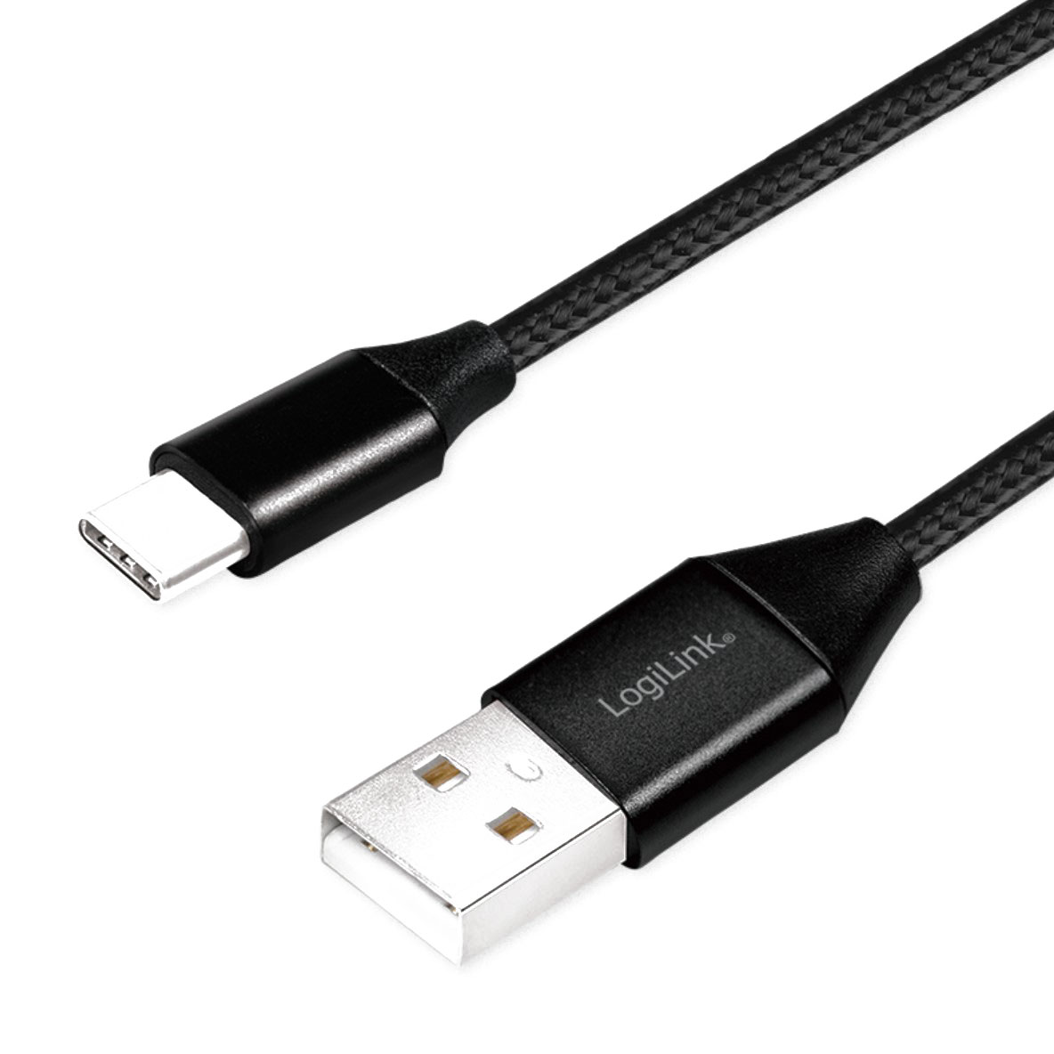 CU0140 USB 2.0 Type-C Kabel, C/M zu USB-A/M, Stoff, schwarz, 1 m 1